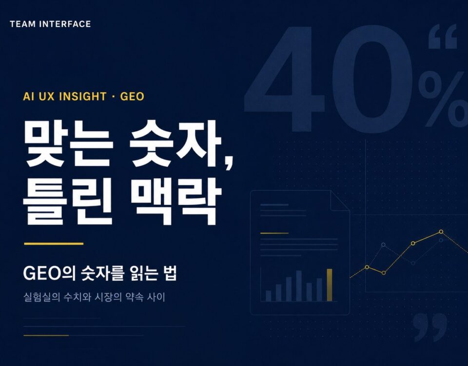 GEO 통계 40%의 진짜 의미와 실험실 수치와 시장 약속의 차이